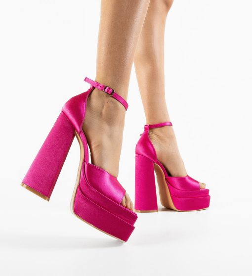 Sandale cu toc Laverne Fuchsia-Sandale cu toc-Sandale cu toc