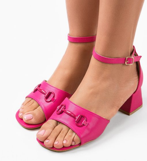 Sandale cu toc Lutgar Fuchsia-Sandale cu toc-Sandale cu toc