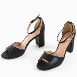 Sandale cu toc Magali Negre 2 6