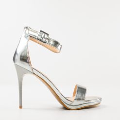 Sandale cu toc Ravan Argintii 4