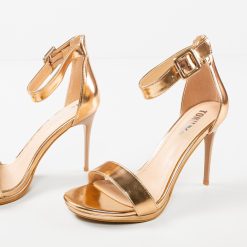 Sandale cu toc Ravan Aurii 5