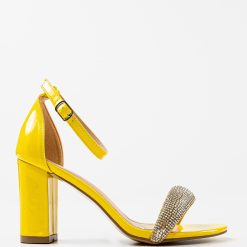 Sandale cu toc Takent Galbene 2