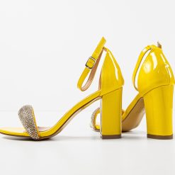 Sandale cu toc Takent Galbene 4