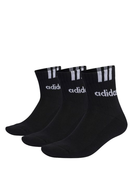 Set 3 perechi sosete cu logo lateral Bumbac - Negru - 37 - 39-BARBATI-