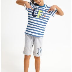 Set de pantaloni scurti si tricou cu model-BAIETI-IMBRACAMINTE/Seturi de imbracaminte