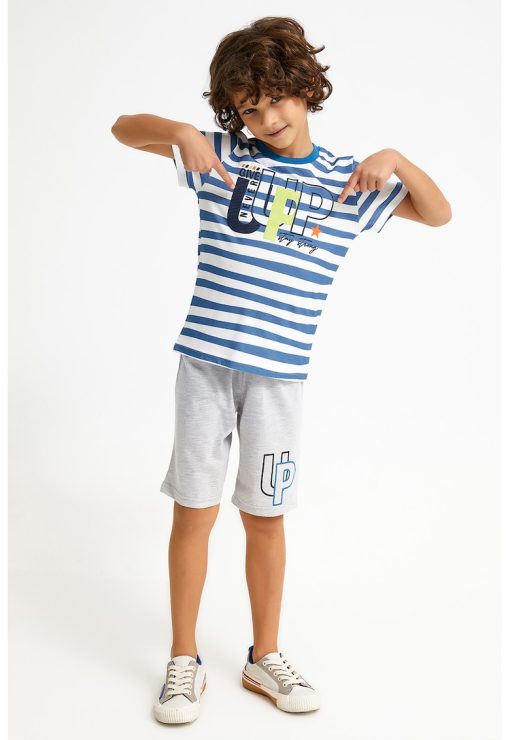 Set de pantaloni scurti si tricou cu model-BAIETI-IMBRACAMINTE/Seturi de imbracaminte