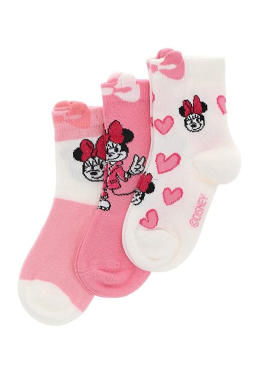 Set de sosete cu imprimeu Minnie Mouse - 3 perechi-FETE-IMBRACAMINTE/Lenjerie intima