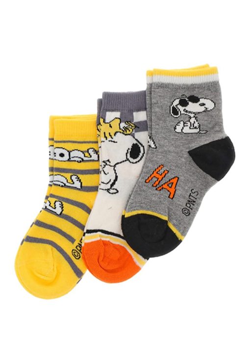 Set de sosete cu imprimeu Snoopy - 3 perechi-BAIETI-IMBRACAMINTE/Lenjerie intima