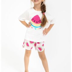 Set de tricou cu imprimeu grafic si pantaloni scurti-FETE-IMBRACAMINTE/Seturi de imbracaminte