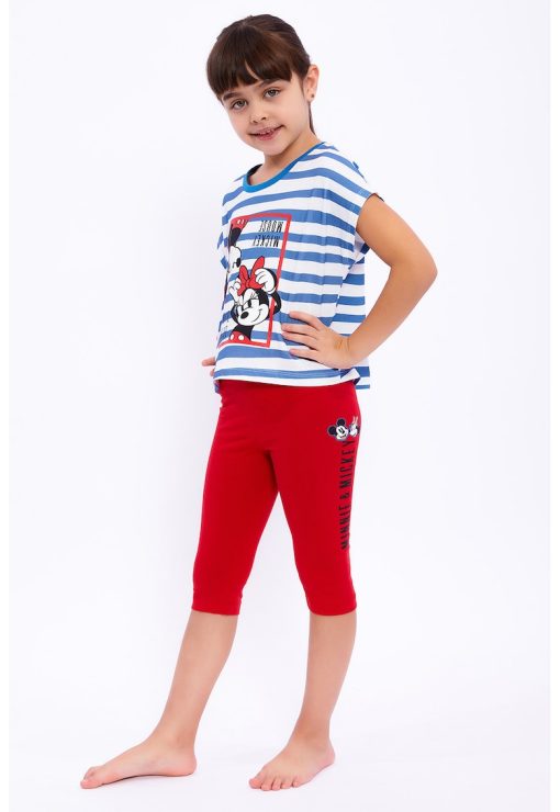 Set de tricou si colanti cu imprimeu Mickey&Minnie Mouse-FETE-IMBRACAMINTE/Seturi de imbracaminte