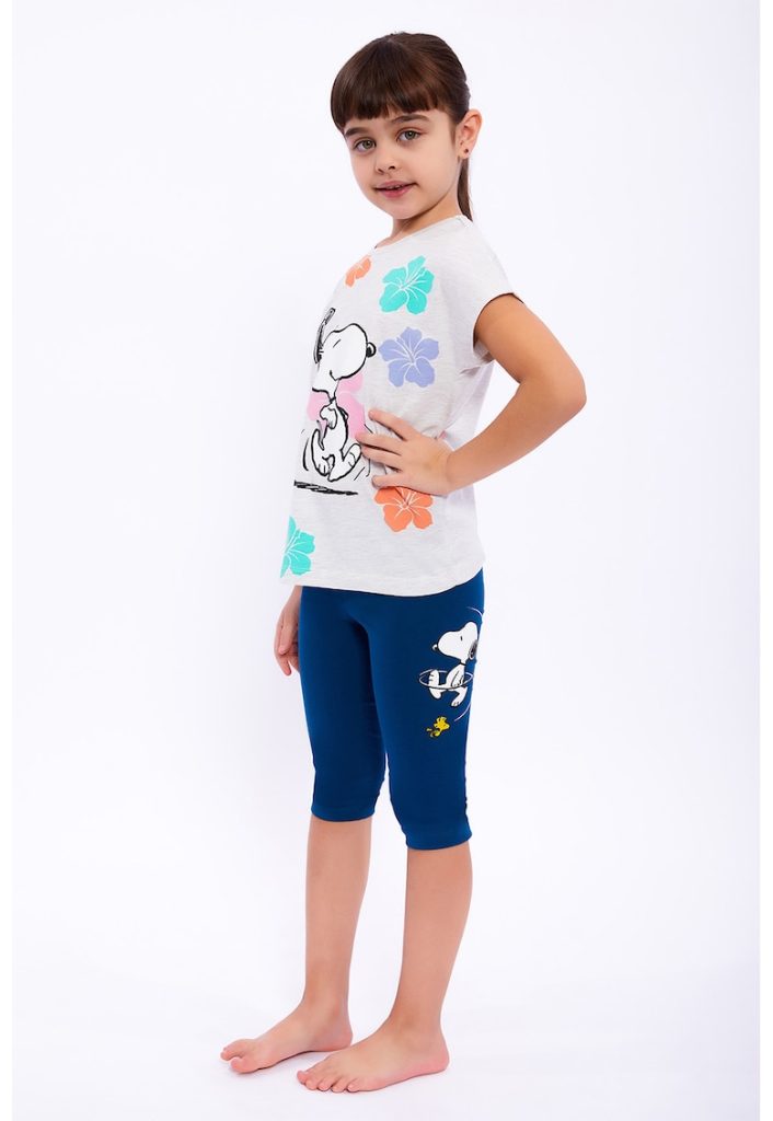 Set de tricou si colanti cu imprimeu Snoopy-FETE-IMBRACAMINTE/Seturi de imbracaminte