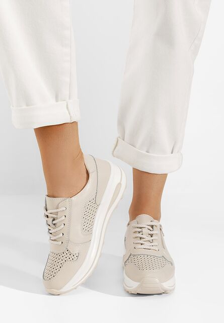 Sneakers dama piele Cidra bej-Sneakers dama-Sneakers dama