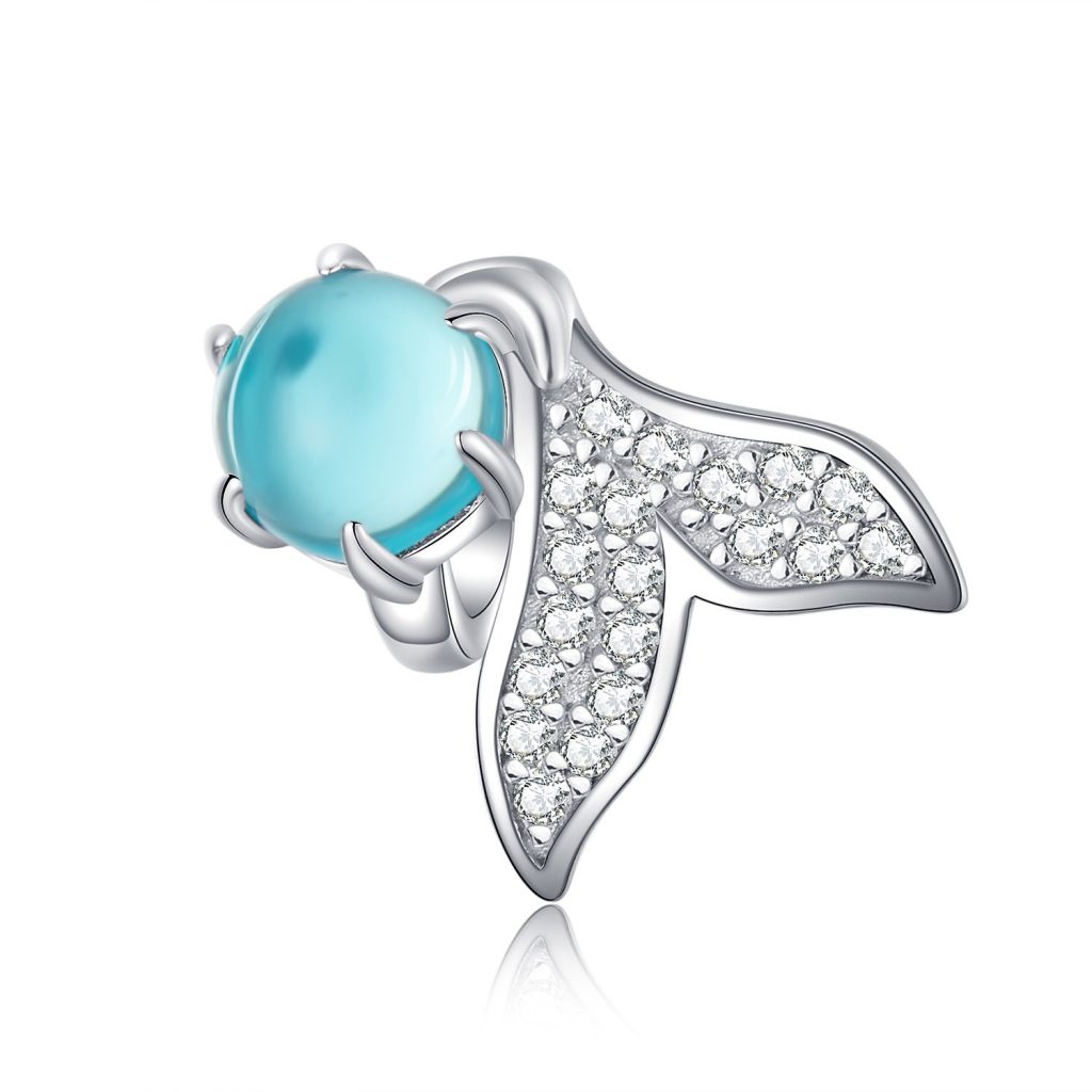 Talisman din argint Mermaid's Blue Stone-Talismane >> Talismane din Argint (toate)