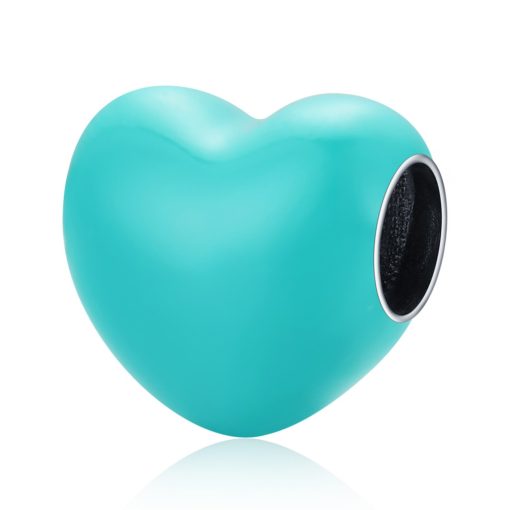 Talisman din argint Turquoise Email Heart-Talismane >> Talismane din Argint (toate)