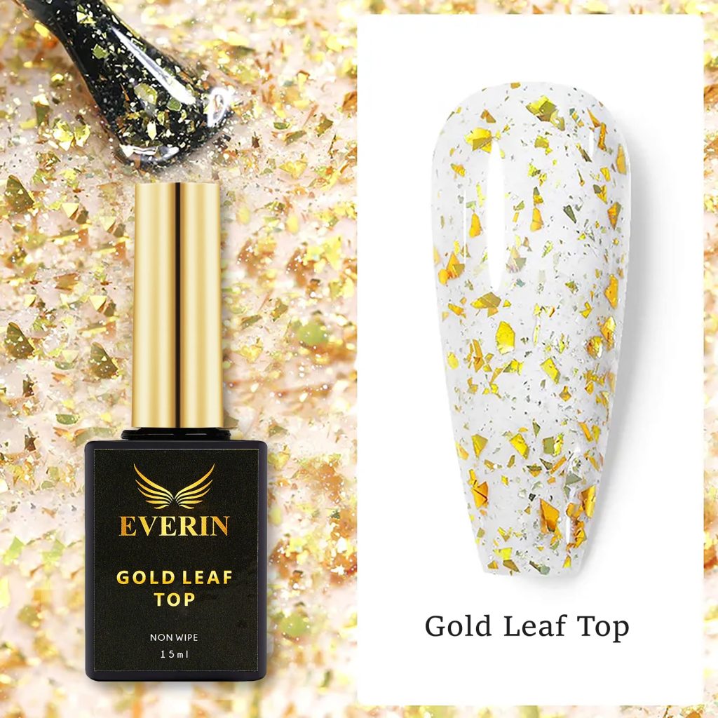 Top Coat- Gold Leaf Everin 15ml - TC-GL - Everin.ro-PRIMER BAZA TOP ❤️ > Top coat - Finish