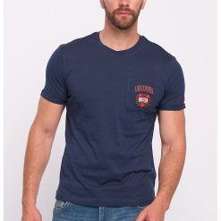 Tricou cu decolteu la baza gatului si buzunar pe piept-BARBATI-IMBRACAMINTE/Tricouri si maiouri