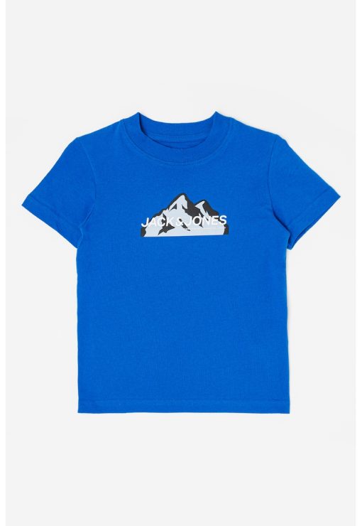 Tricou de bumbac cu decolteu la baza gatului si imprimeu Mountain-BAIETI-IMBRACAMINTE/Tricouri si maiouri