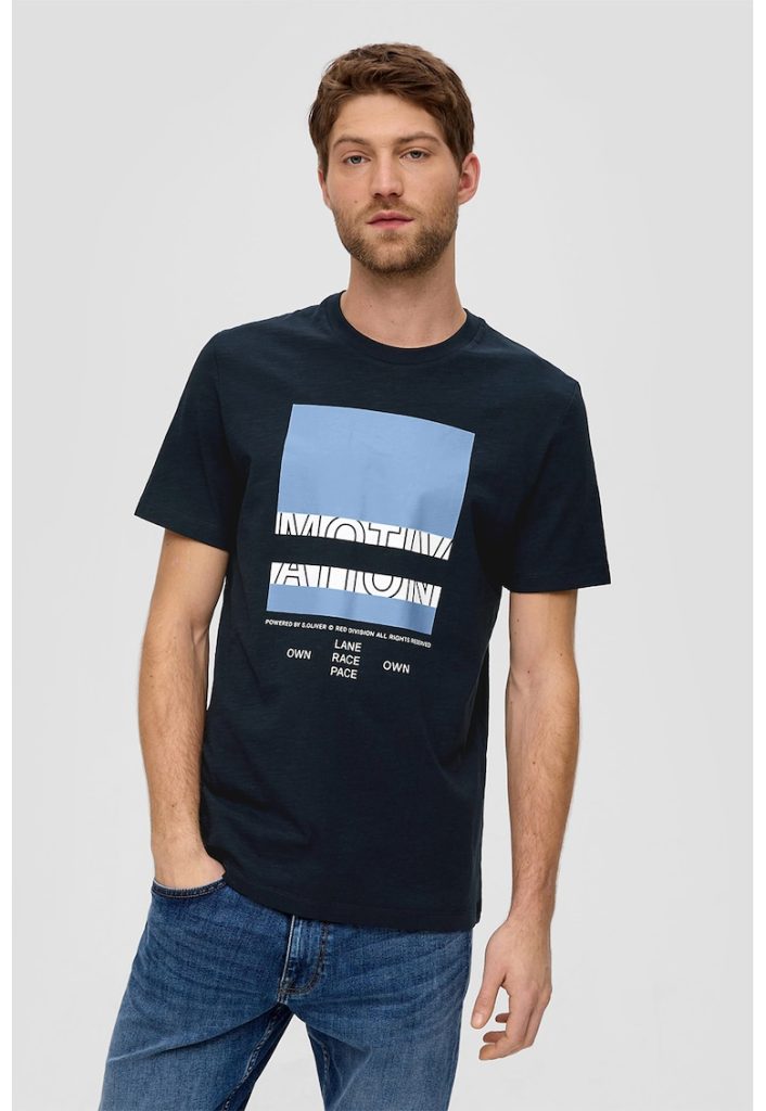 Tricou de bumbac cu imprimeu-BARBATI-IMBRACAMINTE/Tricouri si maiouri