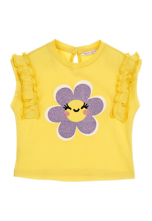 Tricou de bumbac cu imprimeu floral-FETE-IMBRACAMINTE/Tricouri si maiouri