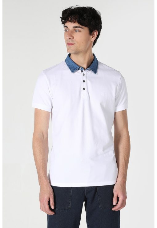 Tricou polo slim fit-BARBATI-IMBRACAMINTE/Tricouri si maiouri