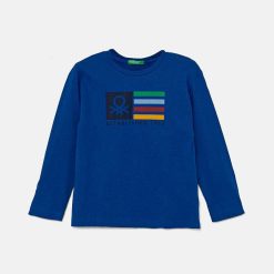 United Colors of Benetton longsleeve din bumbac pentru copii cu imprimeu