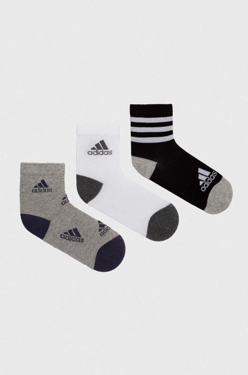 adidas Performance sosete copii 3-pack culoarea gri-Îmbrăcăminte