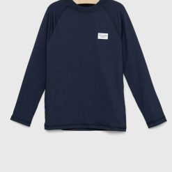Abercrombie & Fitch longsleeve de baie pentru copii culoarea albastru marin-Îmbrăcăminte