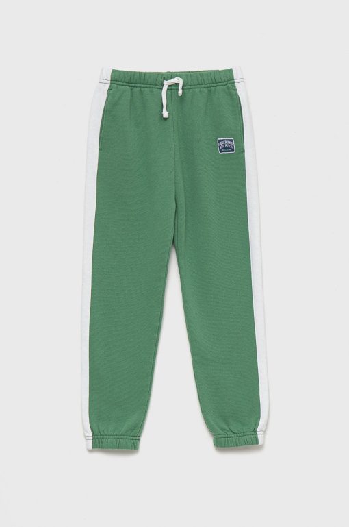 Abercrombie & Fitch pantaloni de trening pentru copii culoarea verde