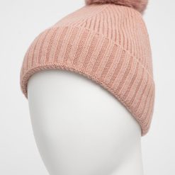 Answear Lab Căciulă din amestec de lână culoarea roz