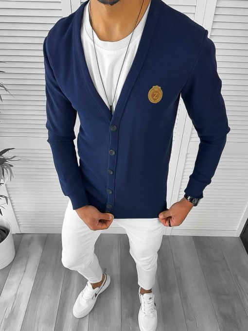 Bluza barbati bleumarin slim fit 12978-Bluze barbati