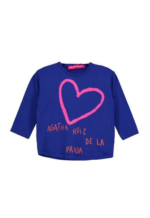 Bluza cu decolteu rotund si logo-FETE-IMBRACAMINTE/Bluze