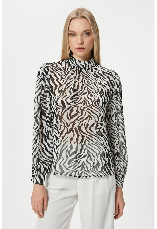 Bluza semitransparenta cu imprimeu zebra-FEMEI-IMBRACAMINTE/Bluze