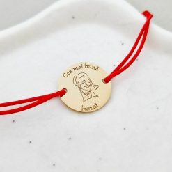 Bratara banut personalizata - Cea mai buna bunica - Argint 925 placat cu Aur alben 18K