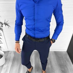 Camasa barbati albastra slim fit 13004-Camasi barbati