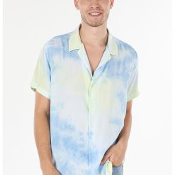 Camasa cu maneci scurte si model tie-dye-BARBATI-IMBRACAMINTE/Camasi