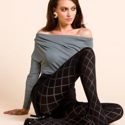 Ciorapi negri cu model in carouri Gabriella 328 Savia 60 den-FEMEI