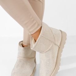 Cizme tip ugg Rosaine bej-Cizme tip UGG-Cizme tip UGG