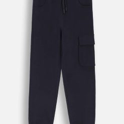 Coccodrillo pantaloni de trening din bumbac pentru copii culoarea albastru marin