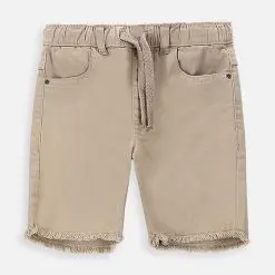 Coccodrillo pantaloni scurti din denim pentru copii culoarea bej-Îmbrăcăminte
