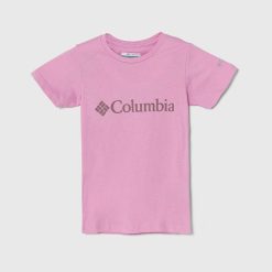 Columbia tricou de bumbac pentru copii Mission Lake Short culoarea roz-Îmbrăcăminte