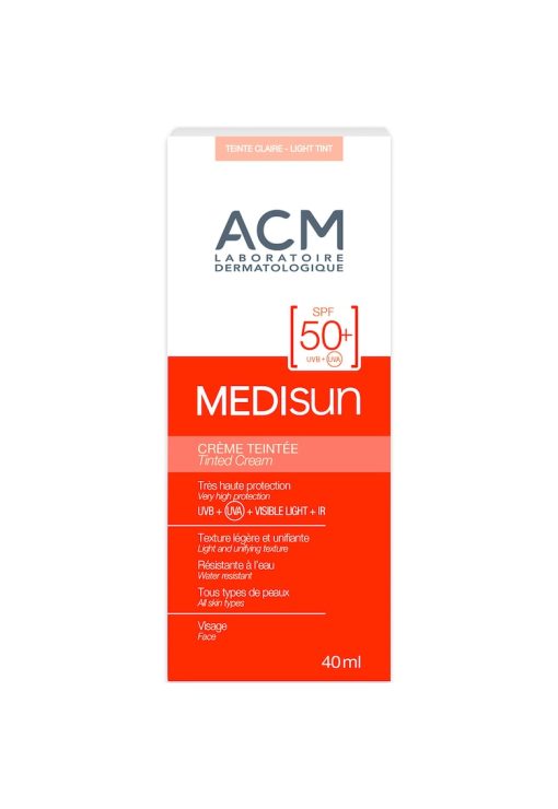 Crema colorata pentru protectie solara ACM Medisun SPF 50+ light tint - 40 ml-FEMEI-GENTI SI ACCESORII/Produse cosmetice