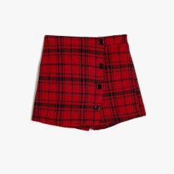 Fusta-pantalon cu model tartan-FETE-IMBRACAMINTE/Sorturi