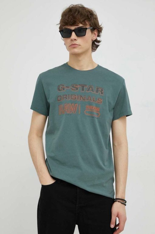 G-Star Raw tricou din bumbac culoarea gri