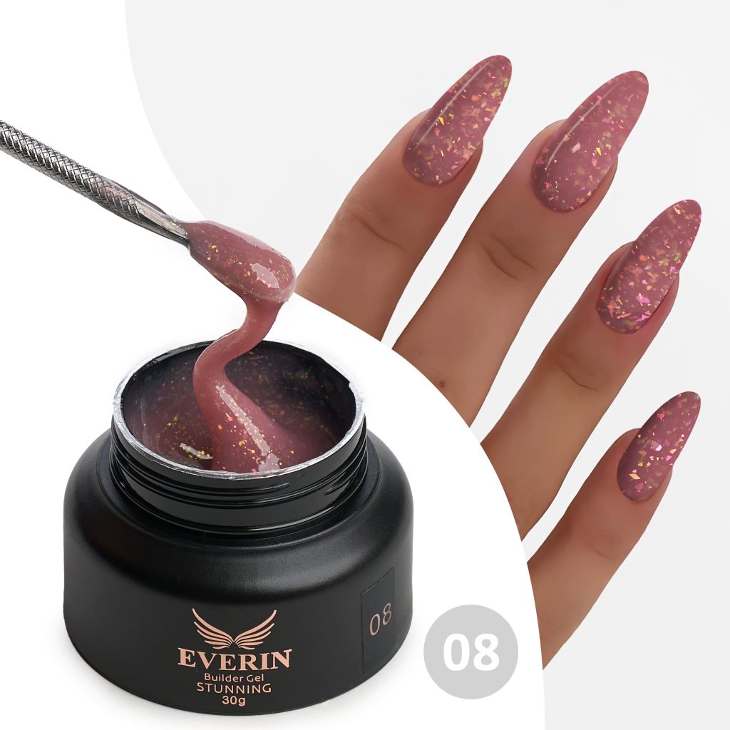 Gel constructie Everin Stunning Paiete Holographice- 08 - STN-02 - Everin-GEL DE UNGHII / GEL DE CONSTRUCTIE ❤️ > Everin- Stunning (paiete holographice)