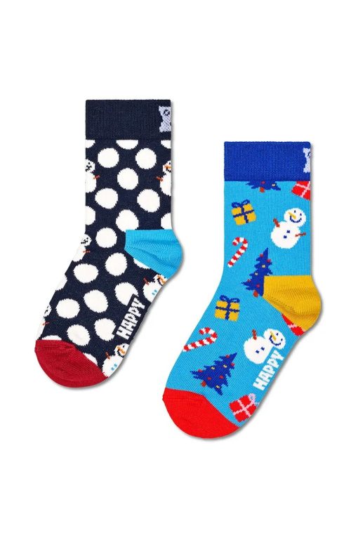 Happy Socks sosete copii Kids 2-Pack Big Dot Socks 2-pack culoarea albastru marin