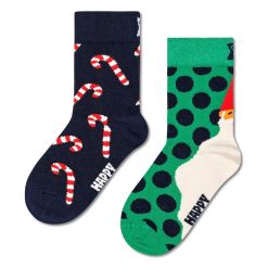 Happy Socks sosete copii Kids 2-Pack Candy Cane Socks 2-pack culoarea verde