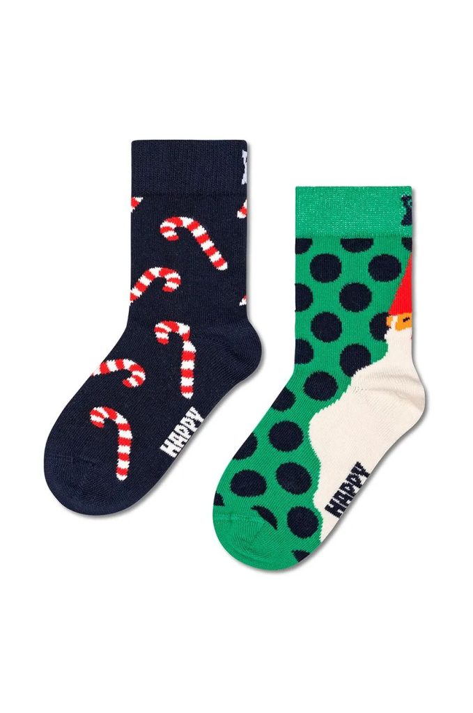 Happy Socks sosete copii Kids 2-Pack Candy Cane Socks 2-pack culoarea verde