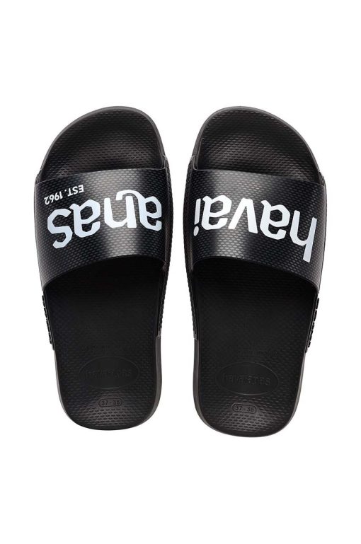 Havaianas papuci SLIDE CLASSIC LOGOMANIA culoarea negru