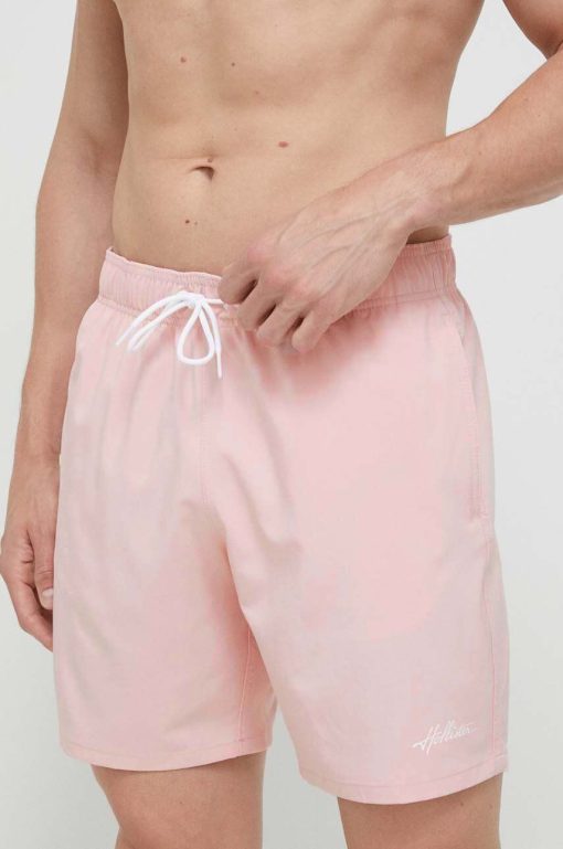 Hollister Co. pantaloni scurti de baie culoarea roz-Costume de baie