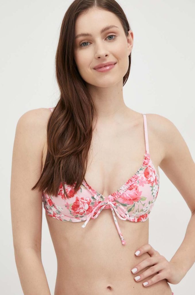 Hollister Co. sutien de baie culoarea roz